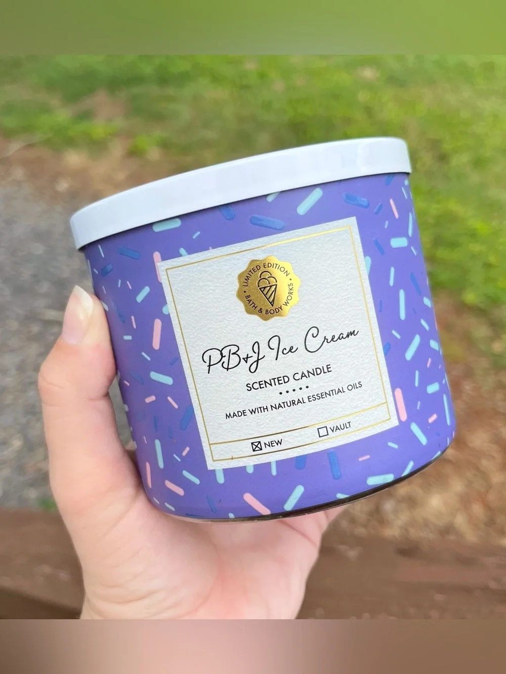 Bath and Body Works 3 Wick Candle PB&J Ice Cream Candle